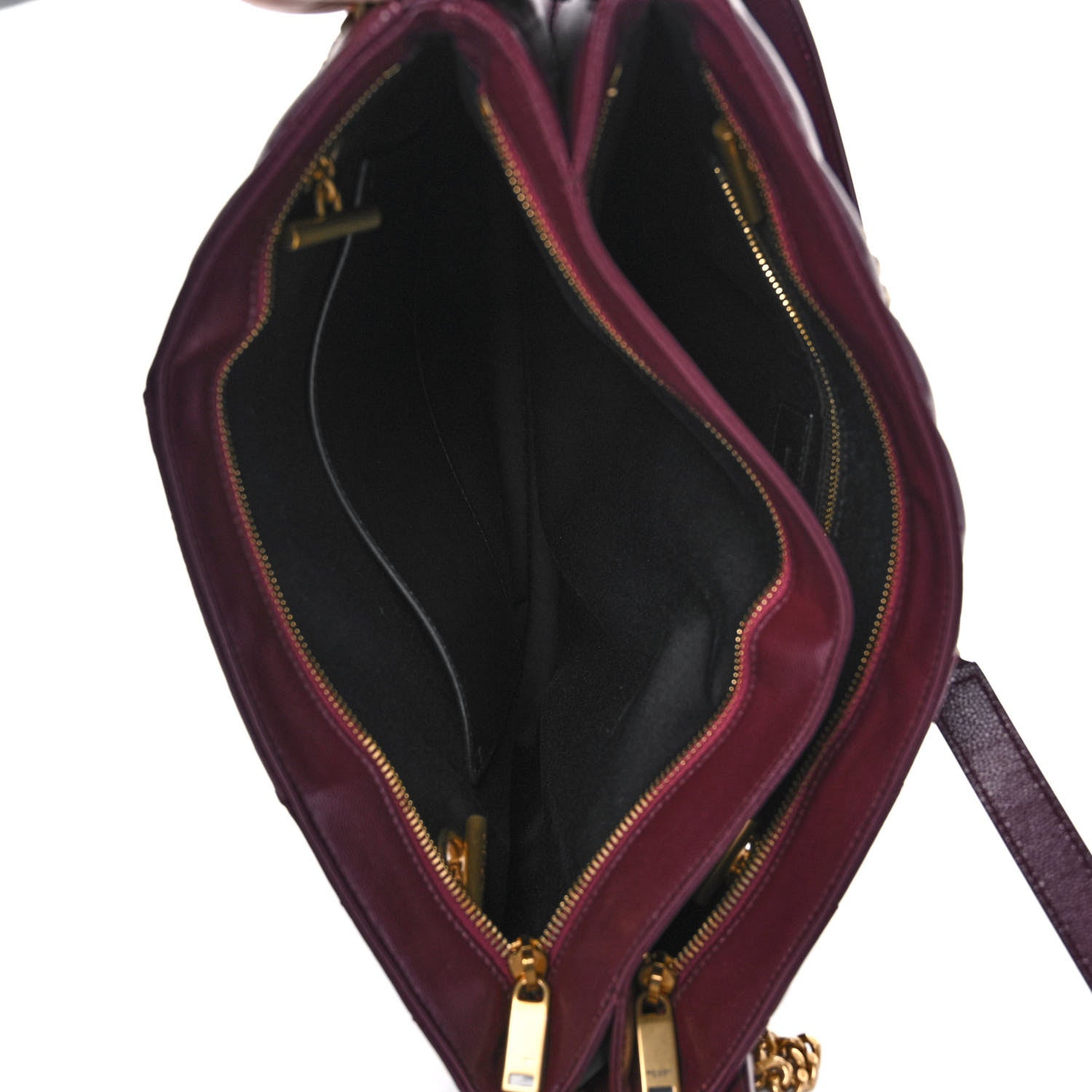 Saint Laurent Grain de Poudre Matelasse Chevron Medium Tribeca Shopping Bag Rouge Legion 5 of 9