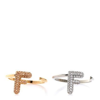 Fendi Metal Crystal F is Fendi Ring 5.5 Gold Silver 1 of 9