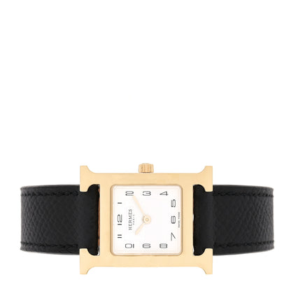 Hermes Stainless Steel Epsom 21mm Heure H Hour Quartz Watch Noir 2 of 5