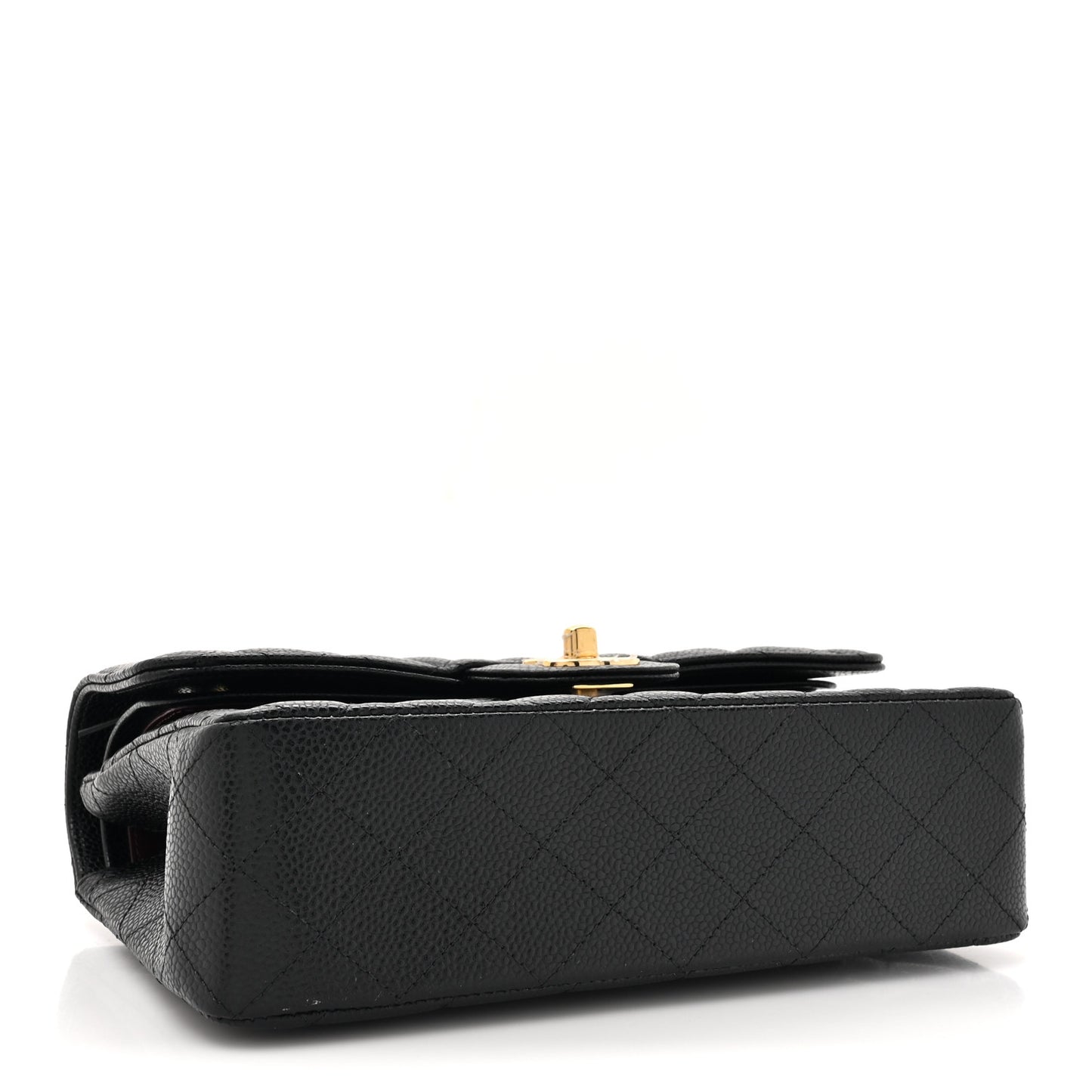 Caviar Quilted Small Double Flap Black
