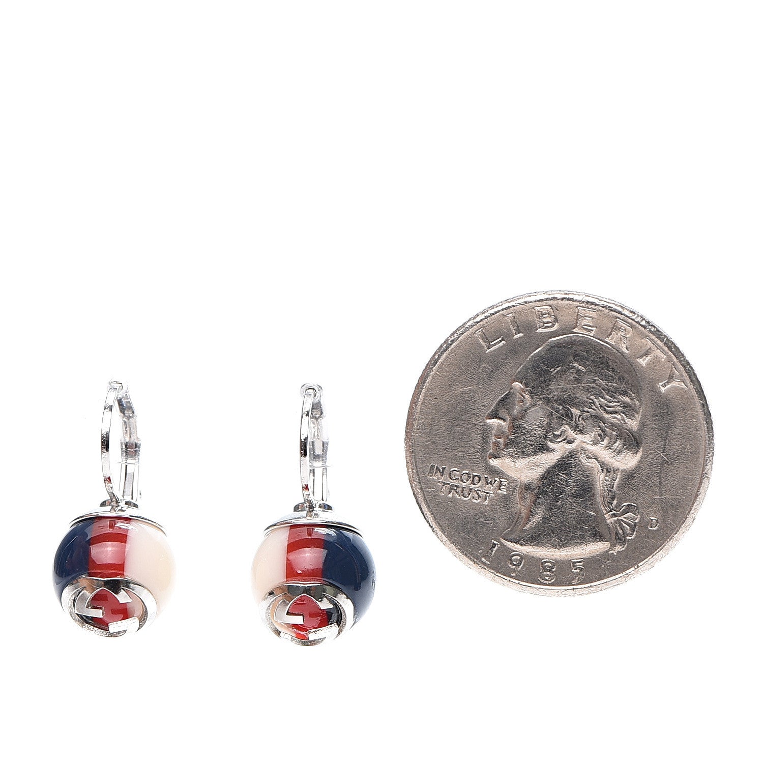 Gucci Resin Web Earrings Red Blue White 2 of 5