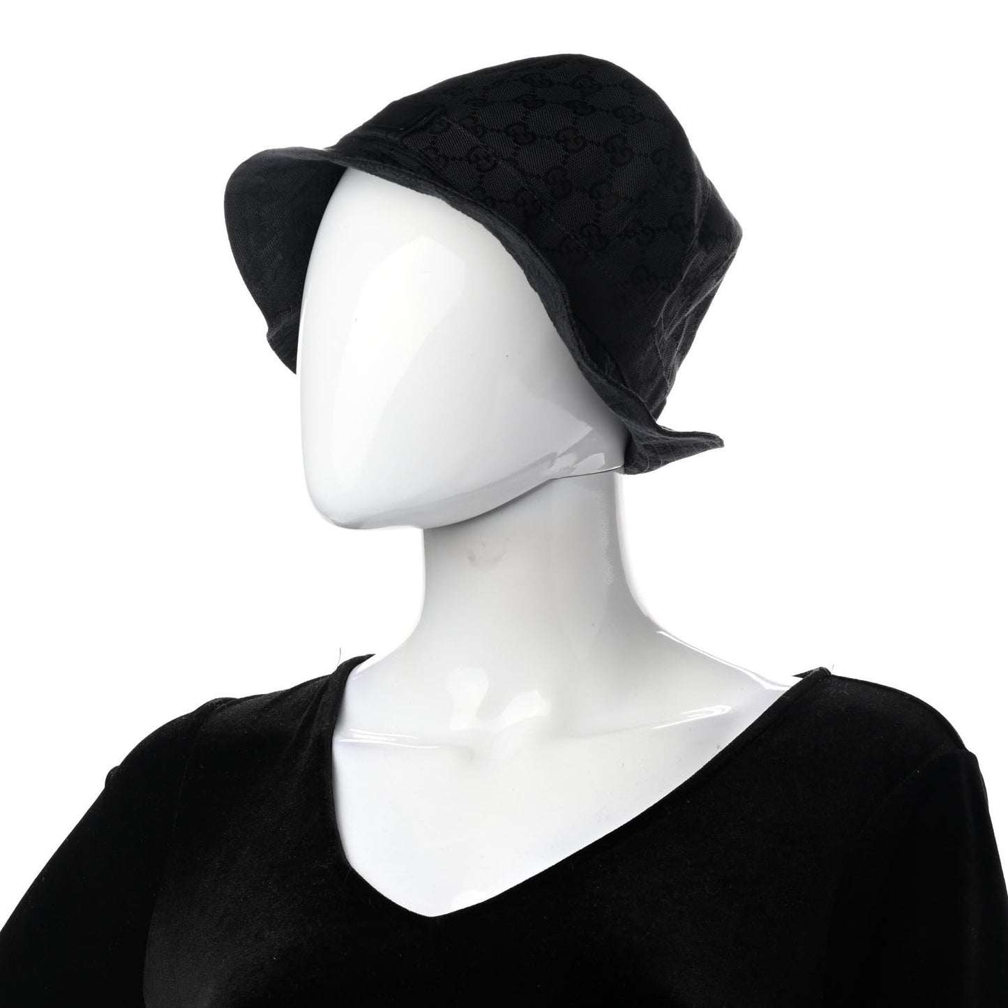 GG Monogram Bucket Hat S Black