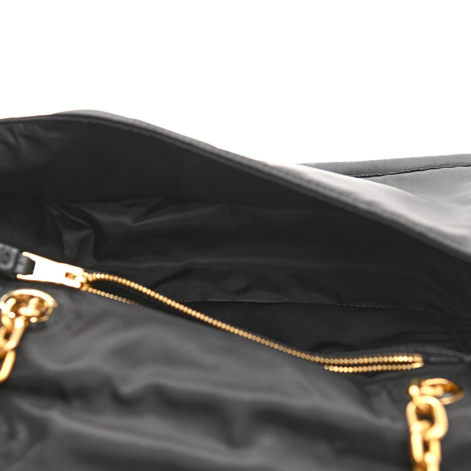Prada Tessuto Nylon Padded Chain Shoulder Bag Black 4 of 9
