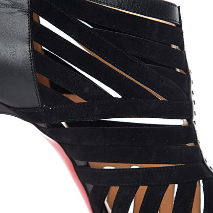 Christian Louboutin Suede Calfskin Patent Karina 120 Booties 39.5 Black 10 of 14