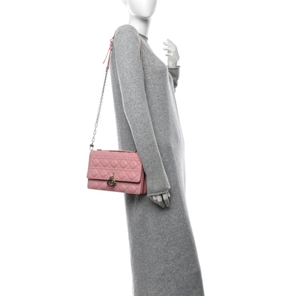 Christian Dior Lambskin Cannage My Dior Top Handle Bag Old Rose 2 of 13