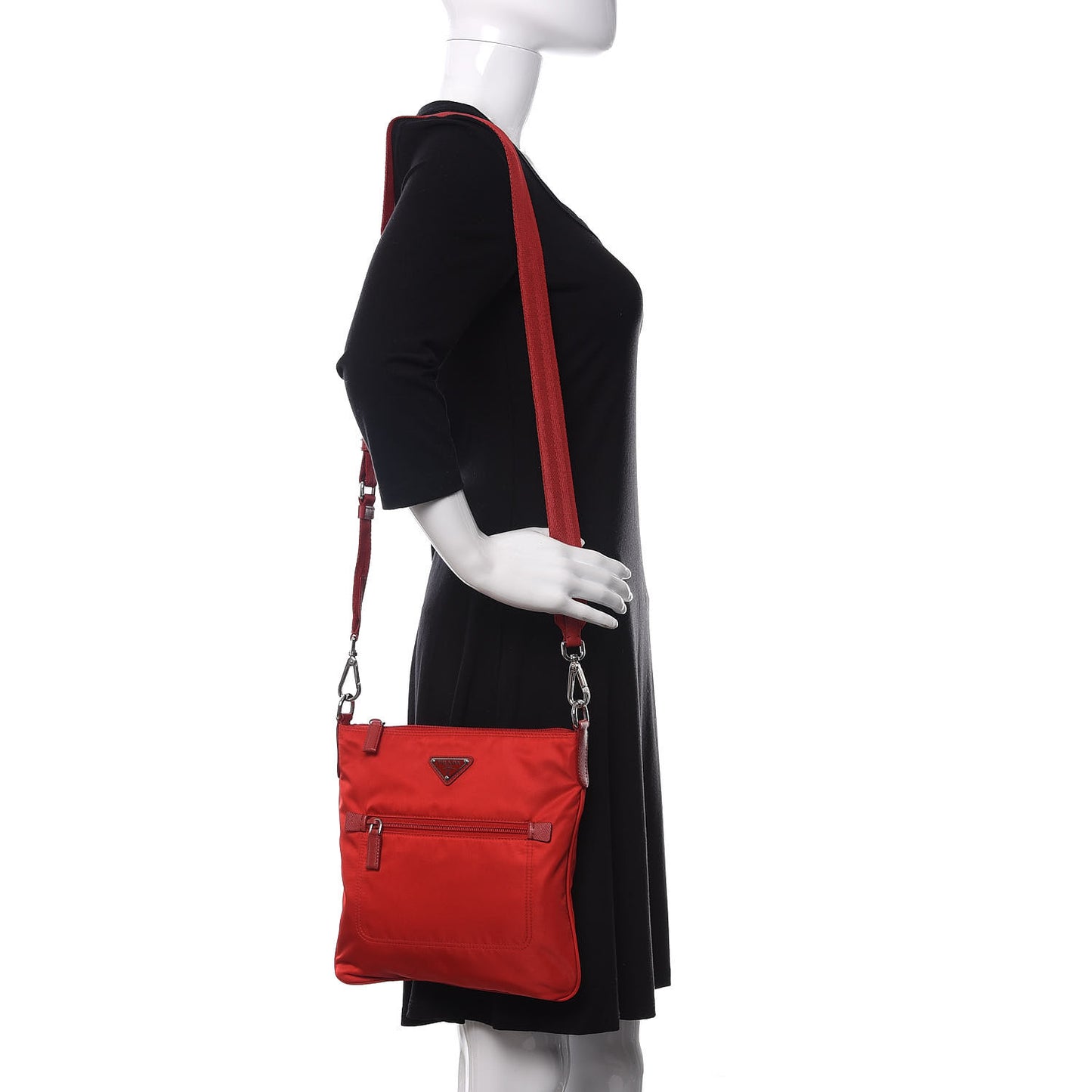 Nylon Vela Flat Messenger Rosso