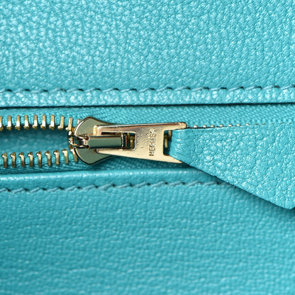 Hermes Chevre Mysore Bi-Color Horseshoe Birkin 30 Bleu Sapphire Paon 22 of 37
