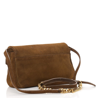 Saint Laurent Suede Monogram Chain Wallet Brown 3 of 13