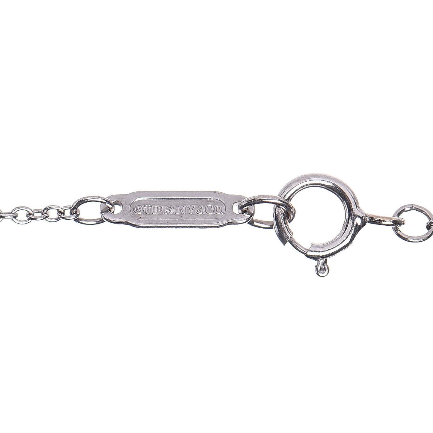 18K White Gold Diamond Medium Heart Key Pendant Necklace