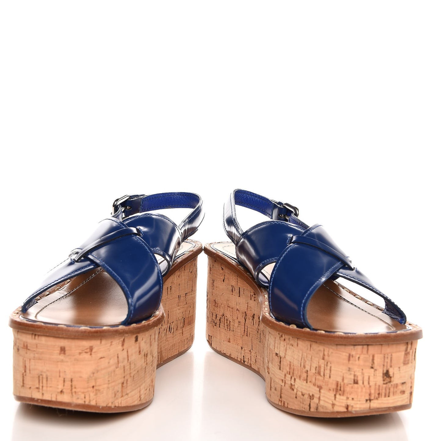 Vernice Cork Crisscross Platform 60mm Sandals 40.5 Cobalto
