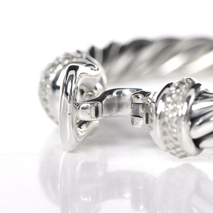 David Yurman Sterling Silver Diamond 8.5mm Cable Buckle Bracelet 4 of 4