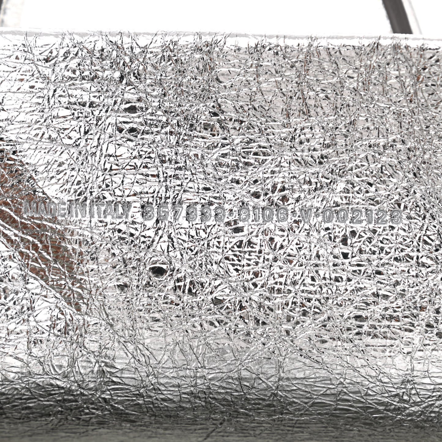 Metallic Calfskin Papier Mini A4 Tote Silver