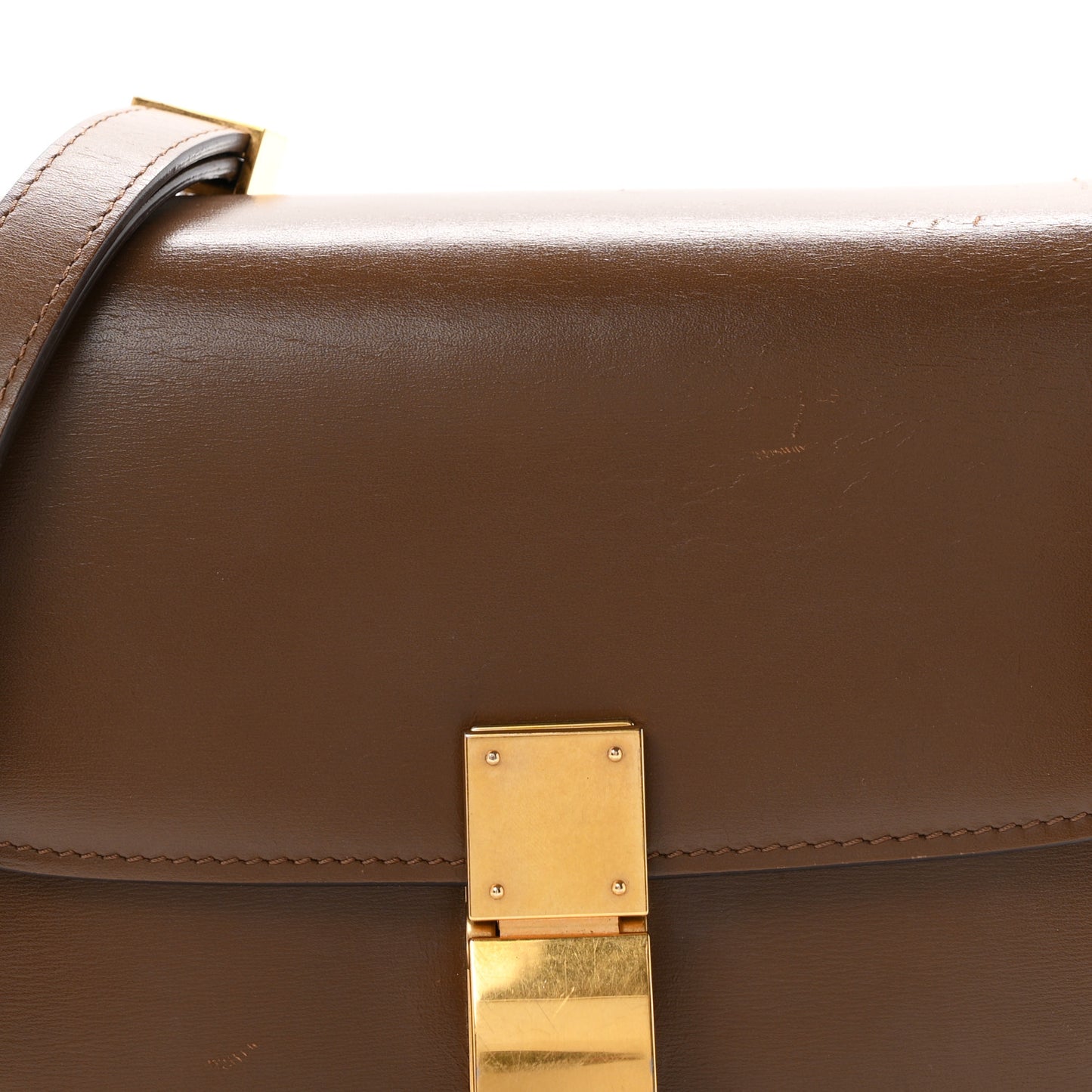 Box Calfskin Teen Classic Box Flap Bag Camel