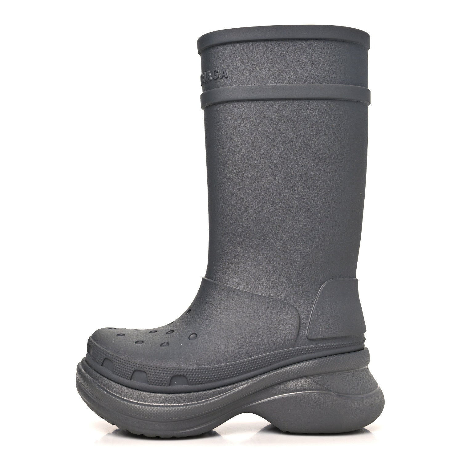 Balenciaga X CROCS Rubber Womens Rain Boots 37 Grafite 1 of 8