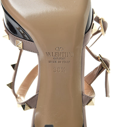 Valentino Garavani Patent Nappa Rockstud Ankle Strap 65mm Pumps 38.5 Black Poudre 7 of 7