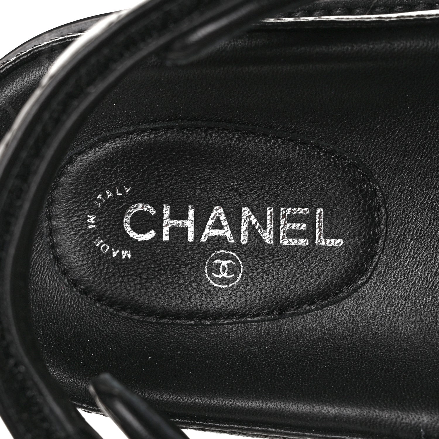 Chanel Grained Calfskin Velcro Dad Sandals 39 Black 8 of 8