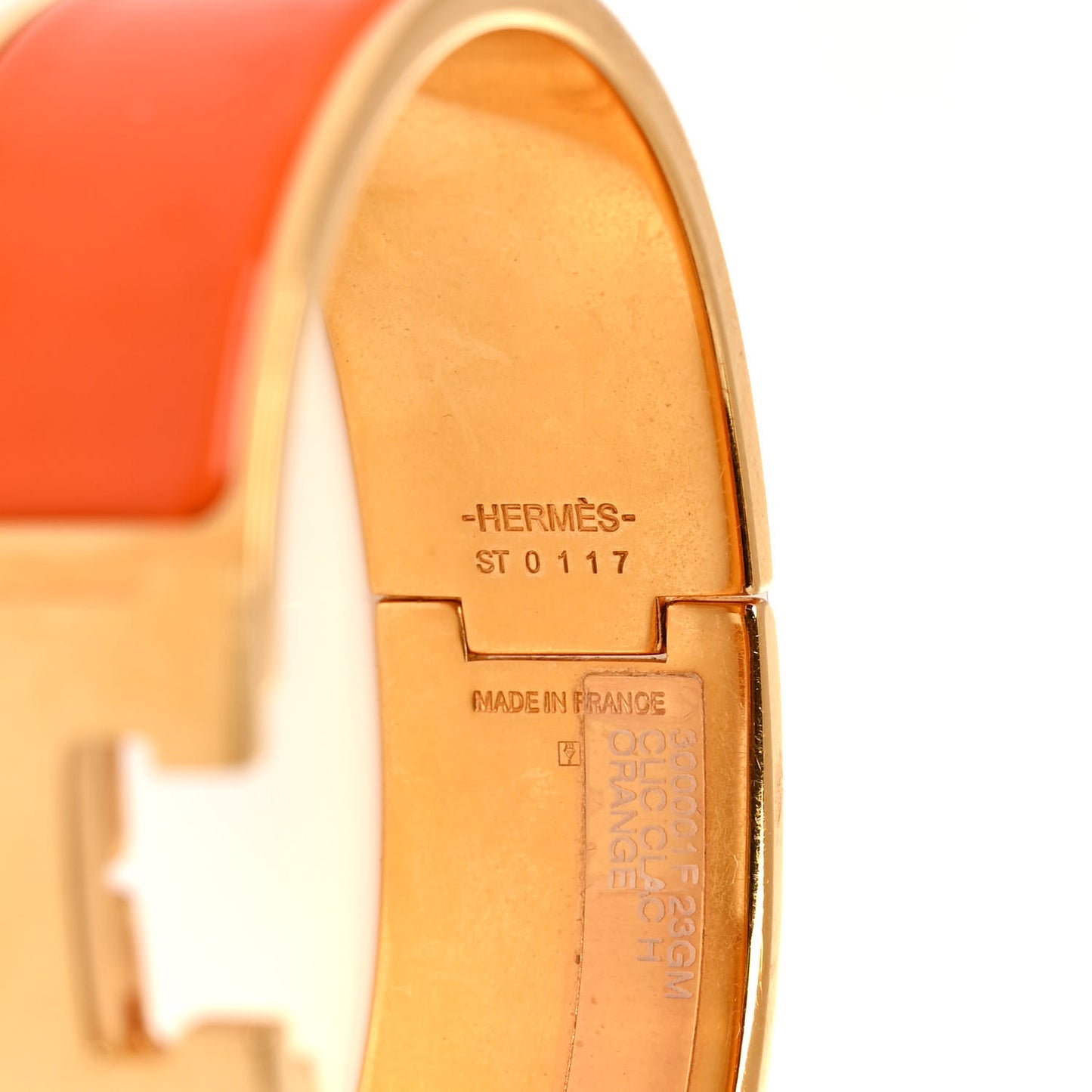 Enamel Wide Clic Clac H Bracelet GM Orange
