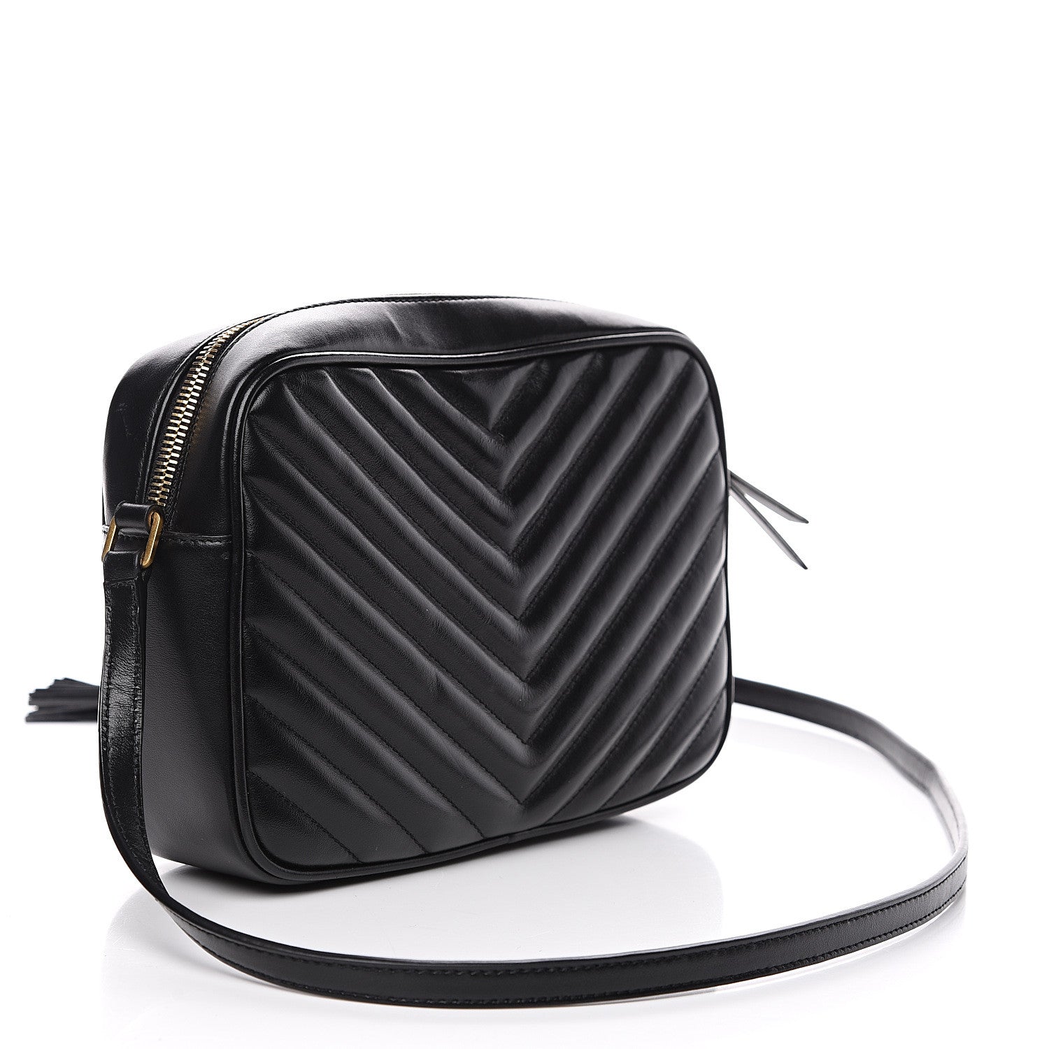 Saint Laurent Calfskin Matelasse Monogram Lou Camera Bag Black 2 of 8