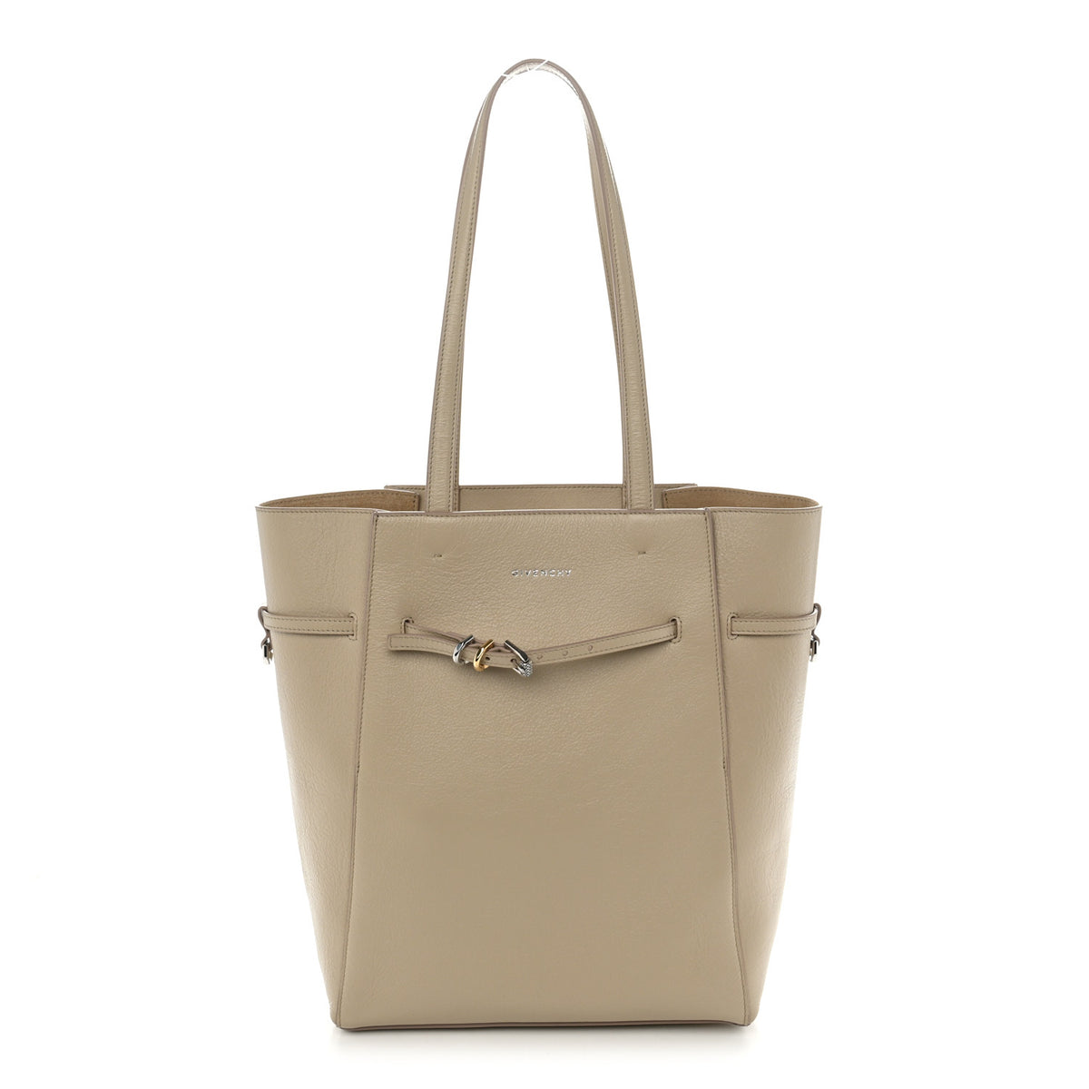 Calfskin Voyou Medium North South Tote Natural Beige