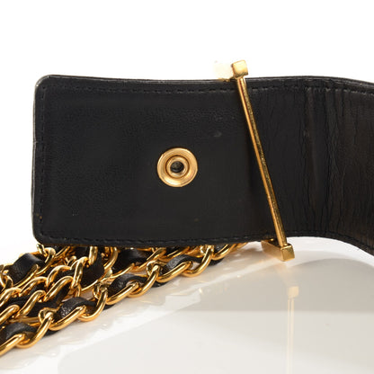 Chanel Lambskin Chain Wide CC Belt 80 32 Black Gold 8 of 8