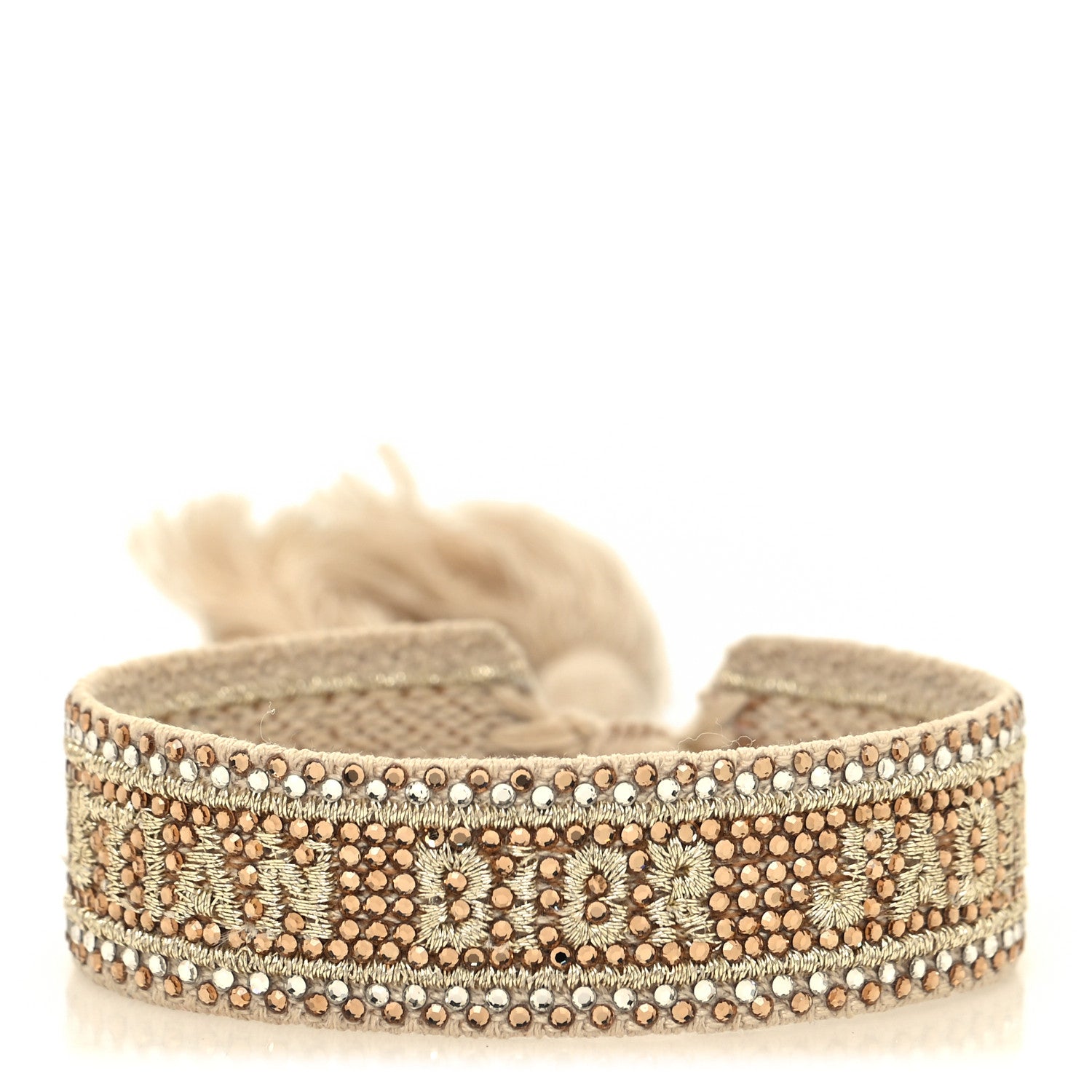 Christian Dior Woven Cotton Crystal Embroidered J'Adior Friendship