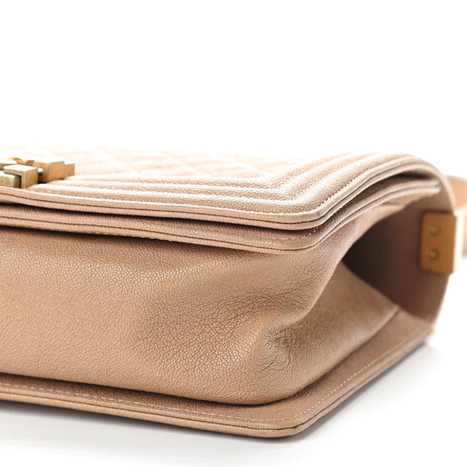 Chanel Caviar Quilted Medium Boy Flap Beige 9 of 10