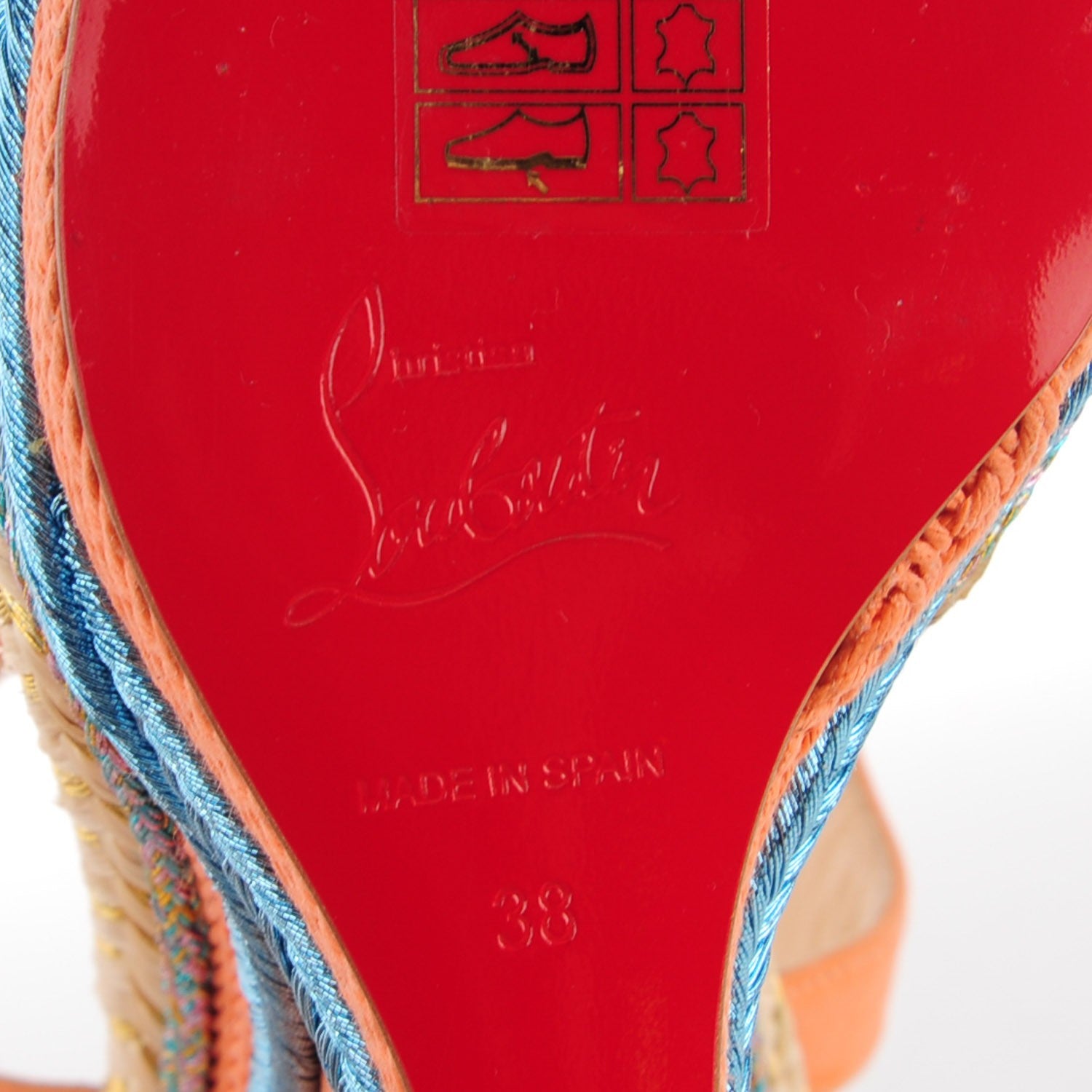 Christian Louboutin Calfskin Rope Cataclou 140 Wedge Sandals 38 Framboise 11 of 14