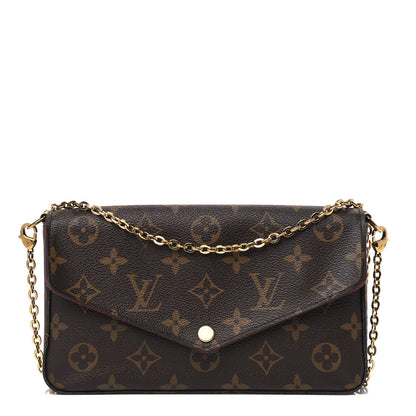 Louis Vuitton Monogram Pochette Felicie Chain Wallet Fuchsia 1 of 8