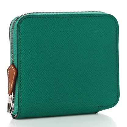 Hermes Epsom Silk'in Compact Wallet Vert Jade 3 of 10