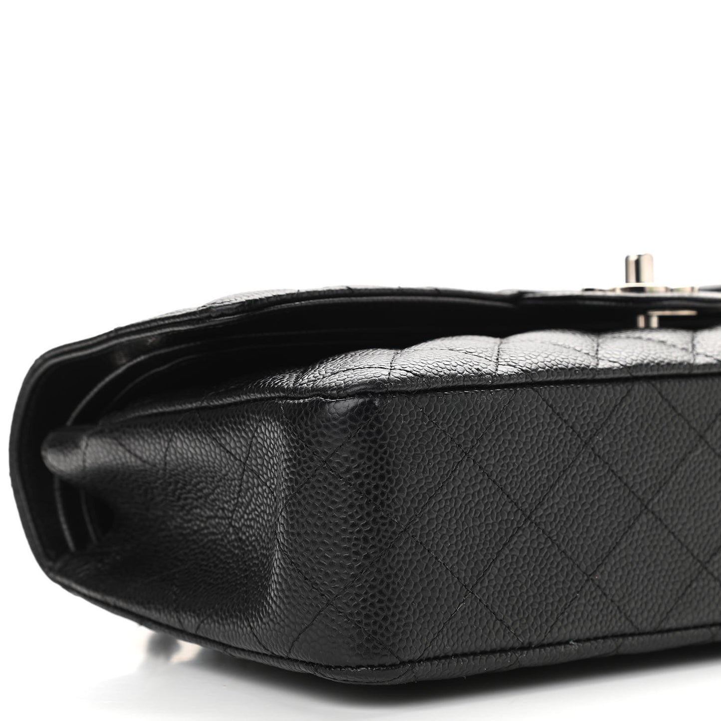 Caviar Quilted Medium Double Flap Black