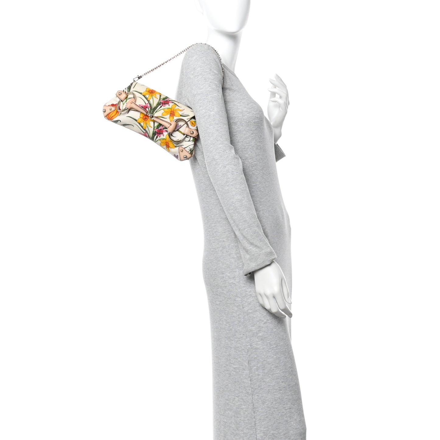 Canvas Flora Floral Horsebit Clutch