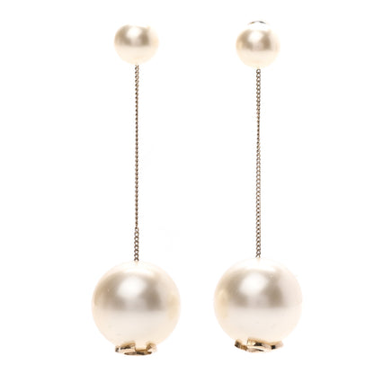 Chanel Pearl CC Dangle Earrings Gold 1 of 4