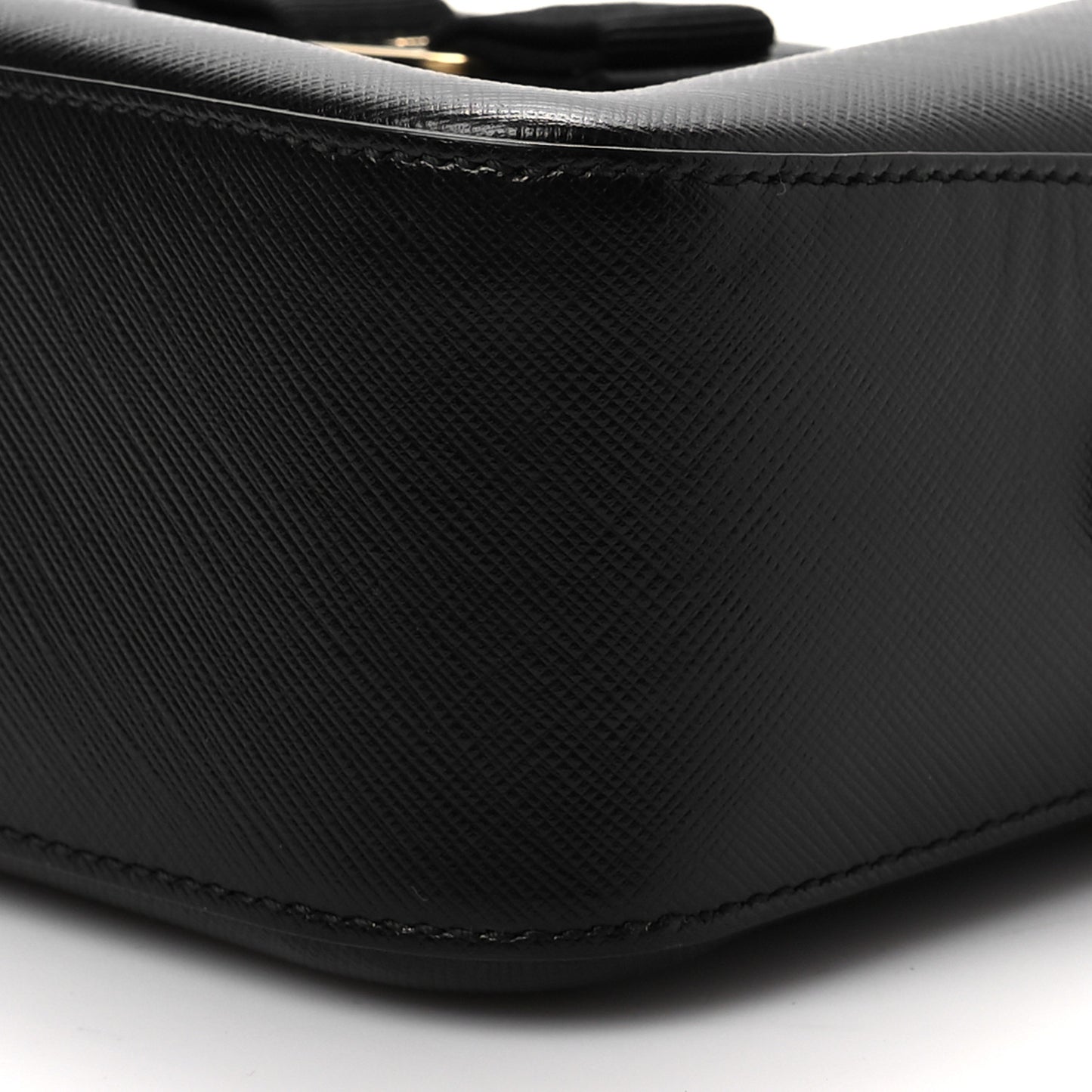 Hammered Calfskin Lydia Bow Camera Bag Black