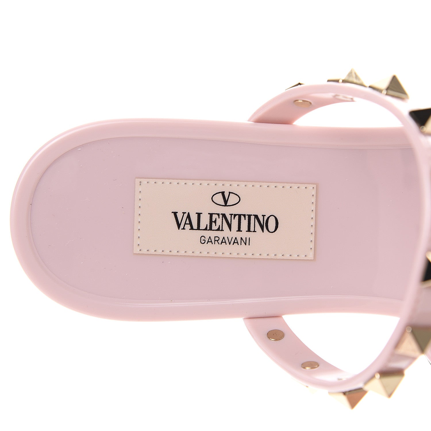 Valentino Garavani PVC Jelly Rockstud Caged Flat Thong Sandals 36 Water Rose 7 of 8