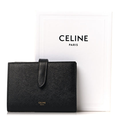 Celine Grained Calfskin Medium Multifunction Strap Wallet Black 8 of 8