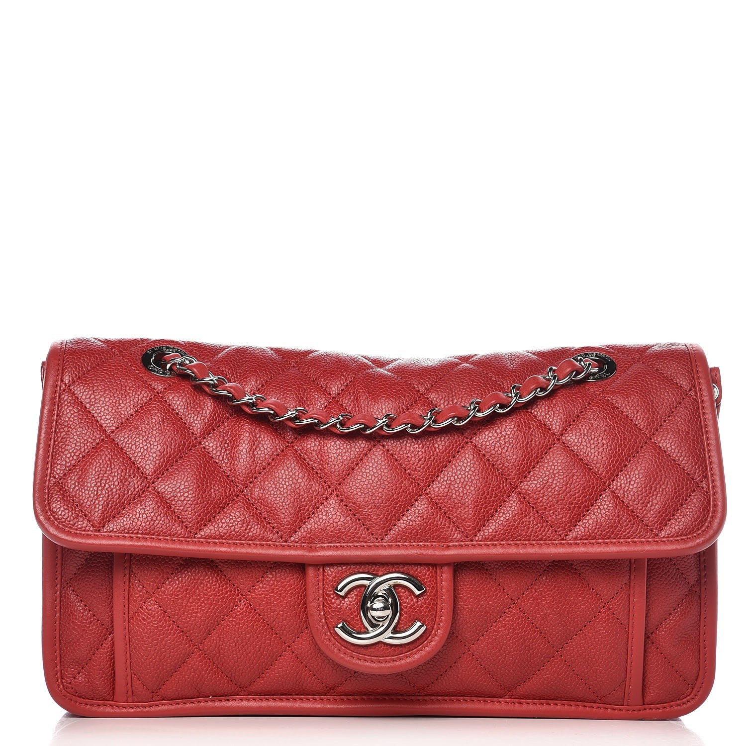 Chanel Caviar Quilted Medium French Riviera Flap Red 1 of 9