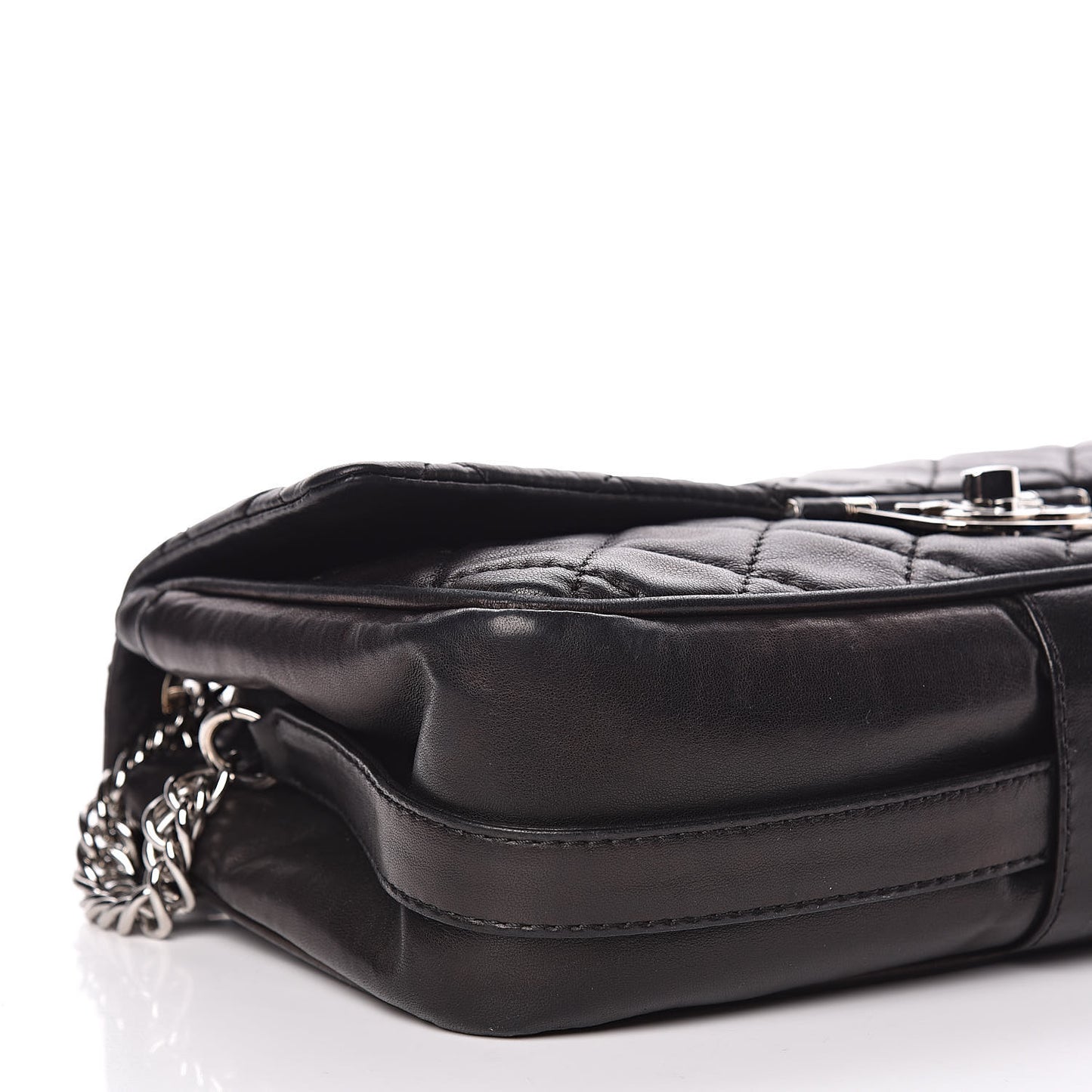 Lambskin Quilted Jumbo Icons Secret Label Flap Black