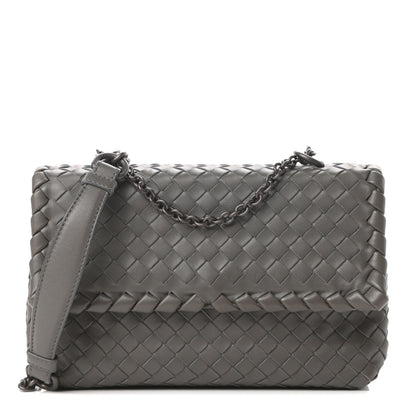 Bottega Veneta Nappa Intrecciato Baby Olimpia Shoulder Bag Steel 1 of 13