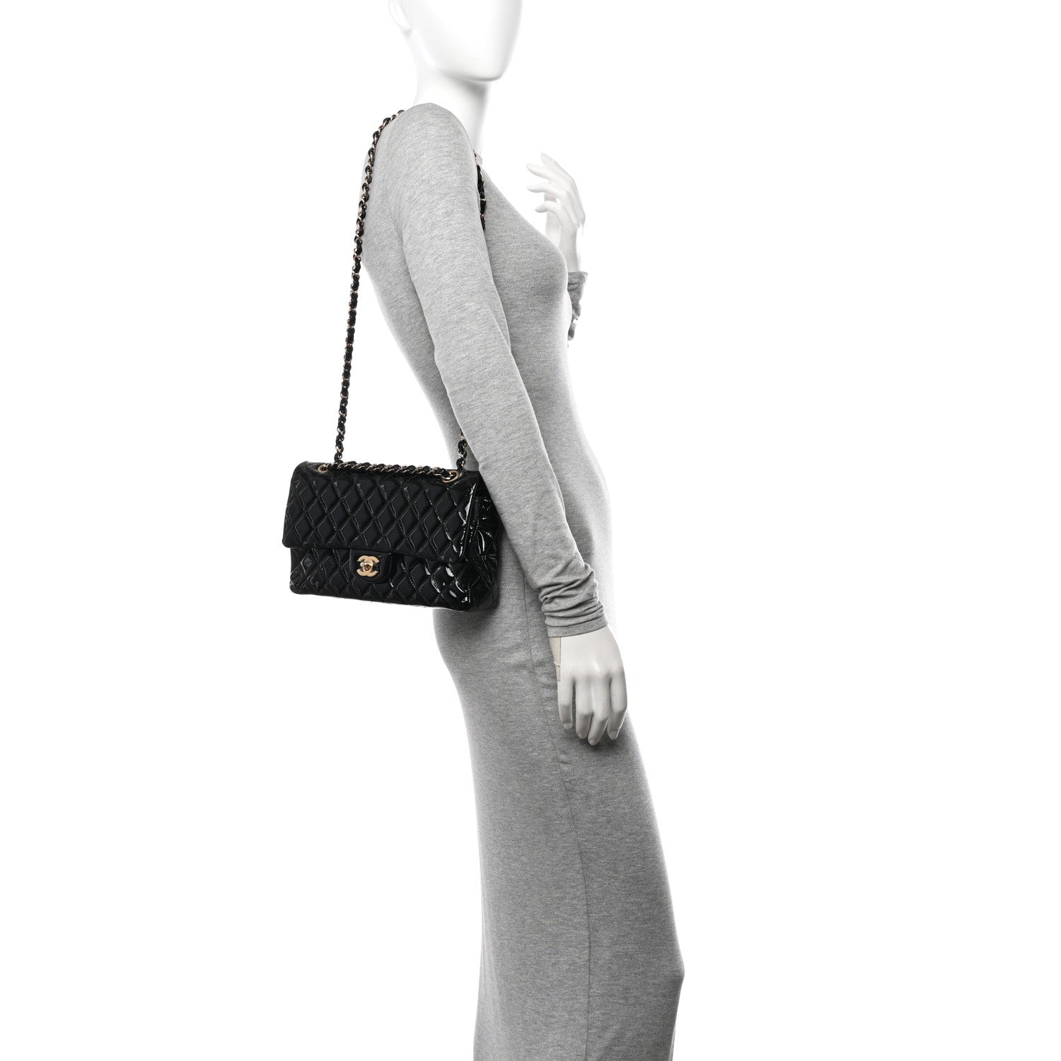 Chanel Patent Quilted Medium Double Flap Black 2 of 11