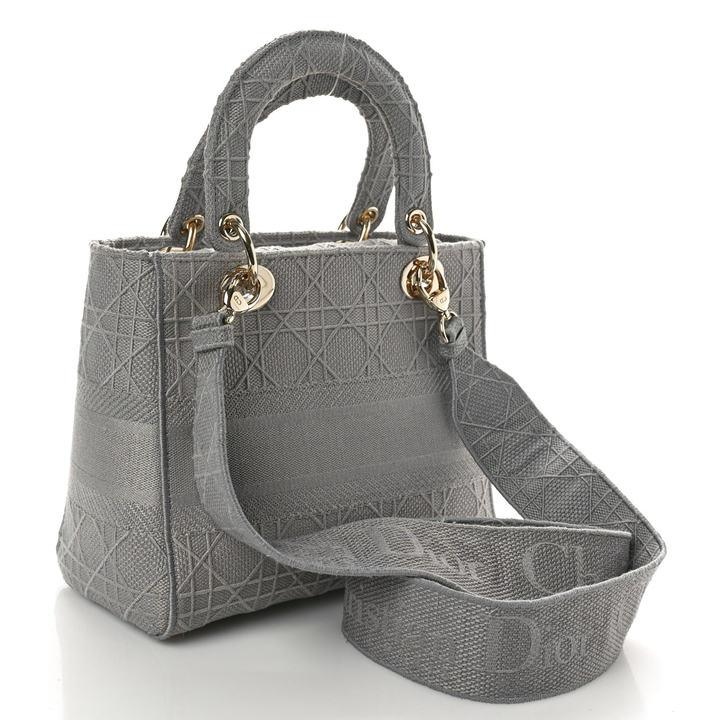 Canvas Embroidered Cannage Medium Lady D-Lite Gray