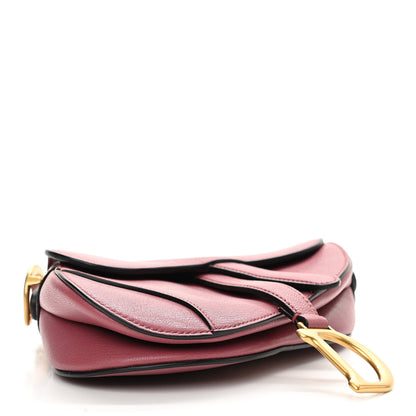 Christian Dior Grained Calfskin Mini Saddle Bag Mallow Rose 3 of 10