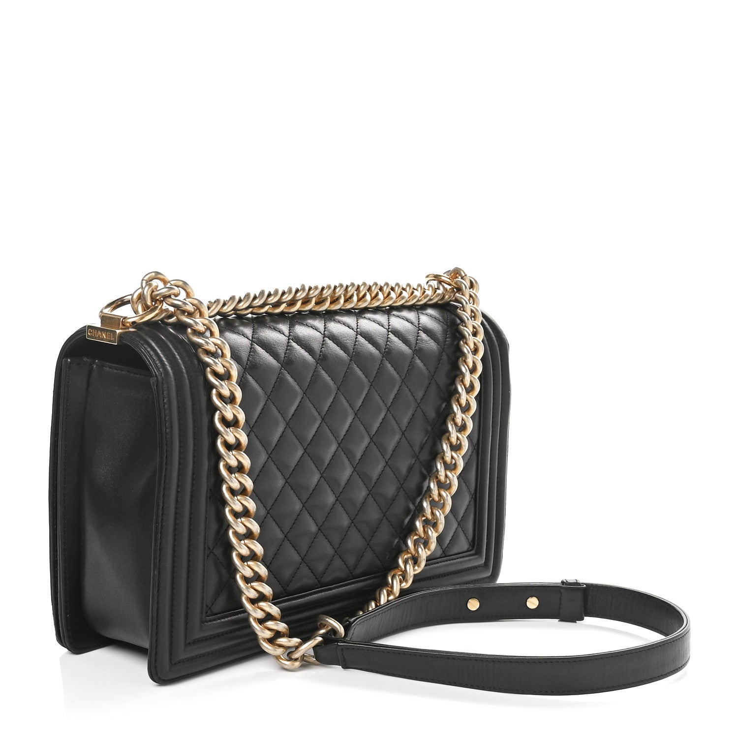Chanel Lambskin Quilted Medium Boy Flap Black 2 of 12