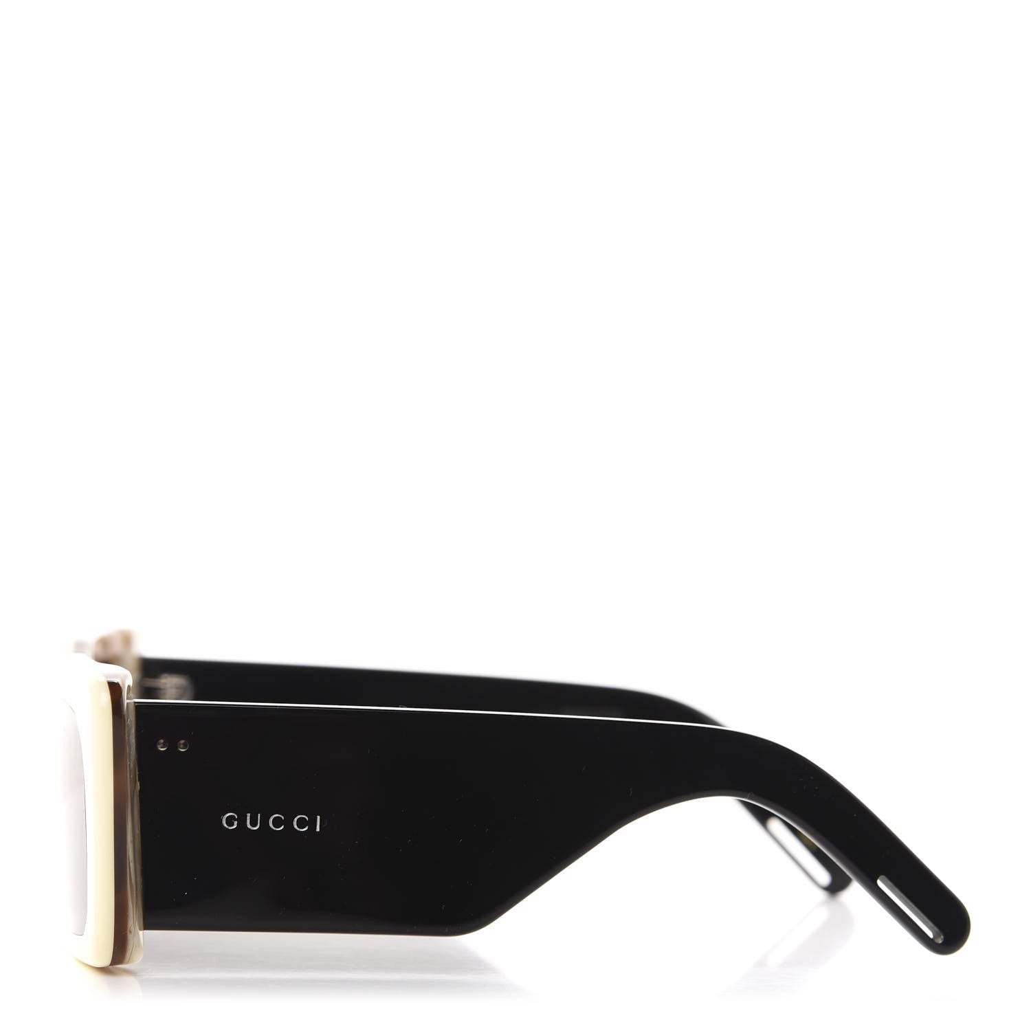 Gucci Acetate Rectangular Flap GG0543S Sunglasses White Black 3 of 8