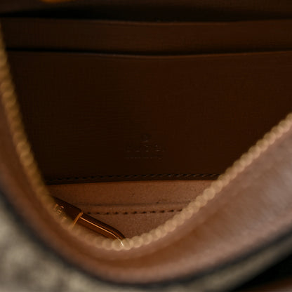 Gucci GG Supreme Monogram Azalea Calfskin Mini Retro Interlocking G Half Moon Bag Beige Ebony Brown Sugar 6 of 8