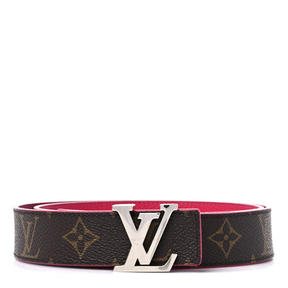 Louis Vuitton Monogram Calfskin 30mm LV Initiales Reversible Belt 85 34 Fuchsia 1 of 4