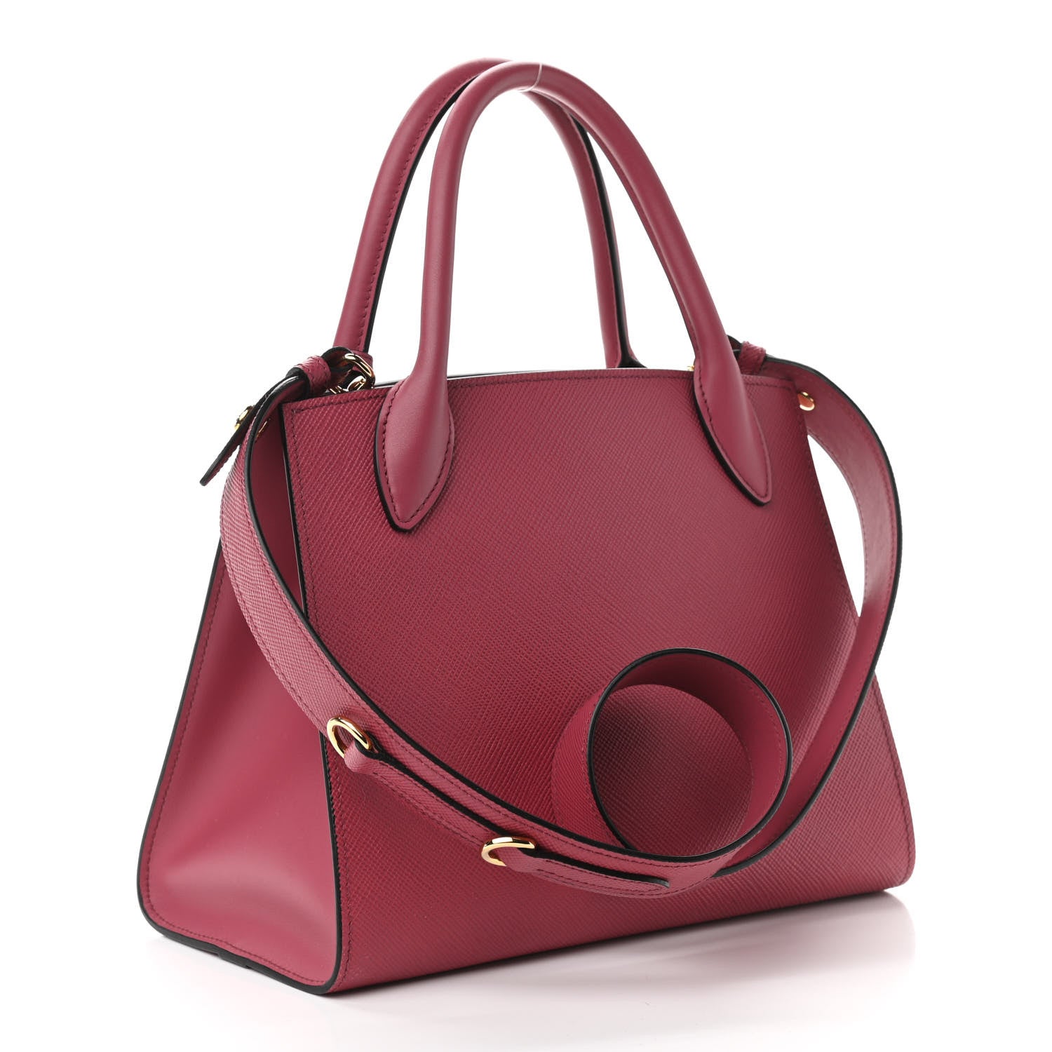 Prada Saffiano Cuir Calfskin Small Monochrome Top Handle Tote Bruyere 3 of 10
