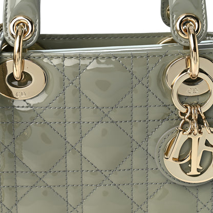 Christian Dior Patent Cannage Mini Lady Dior Grey Stone 8 of 10