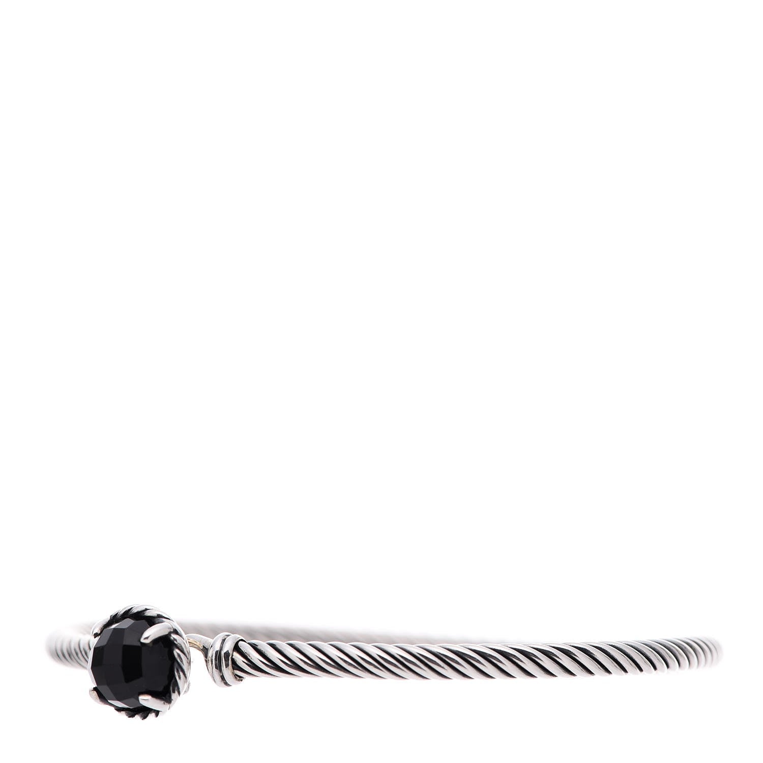 David Yurman Sterling Silver Onyx 3mm Chatelaine Bracelet 3 of 5