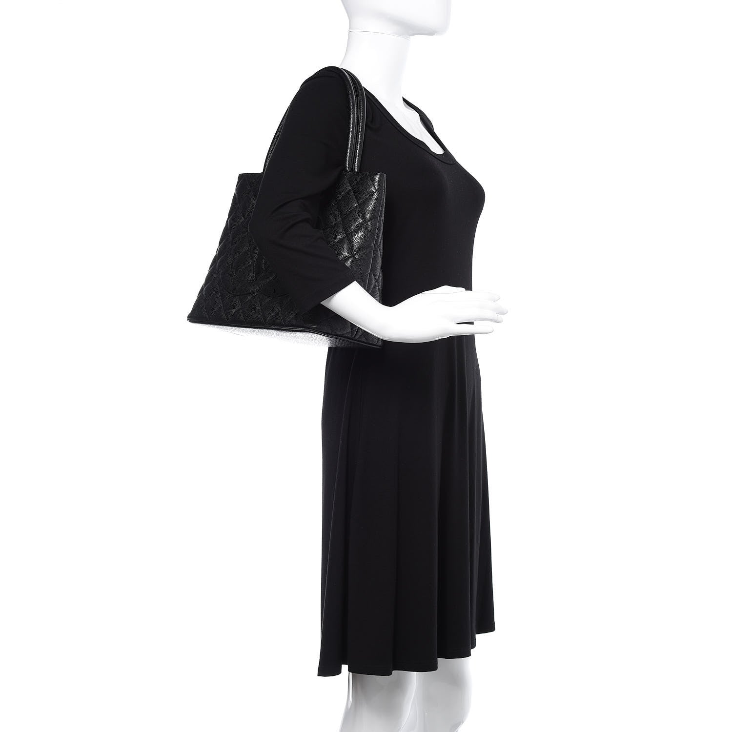 Chanel Caviar Quilted Medallion Tote Black 2 of 15