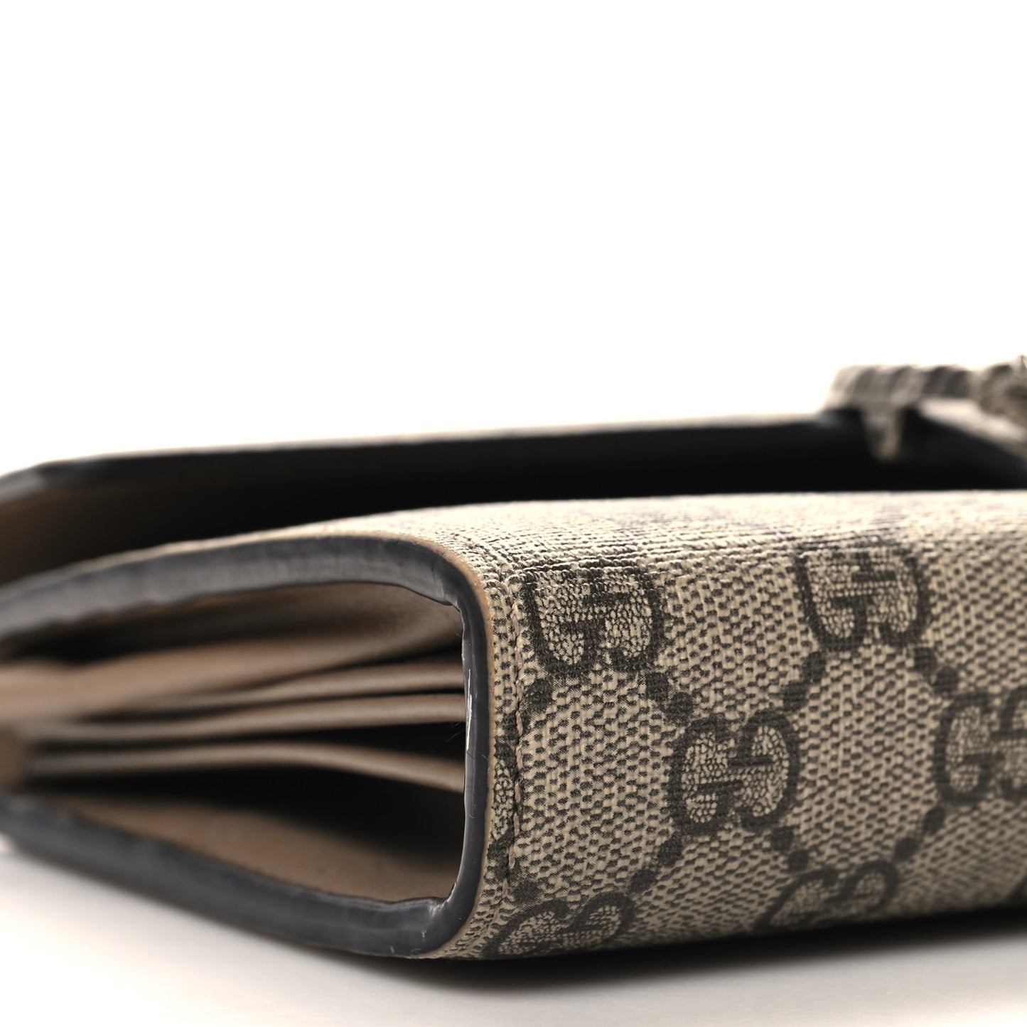 GG Supreme Monogram Mini Dionysus Chain Wallet Beige Taupe